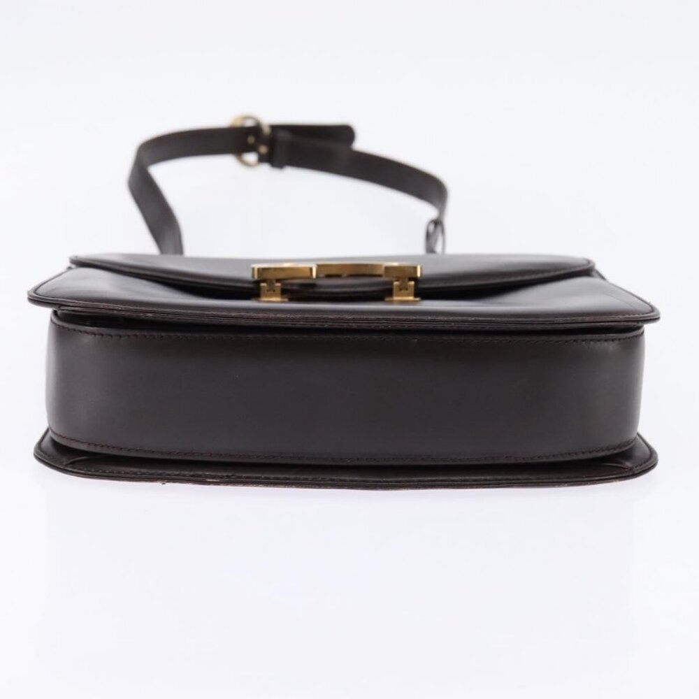 Authentic GUCCI Shoulder Bag Leather Brown Gold - Picture 12 of 16